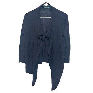 Lauren Ralph Lauren Open Cardigan Women Large Black Long Sleeve